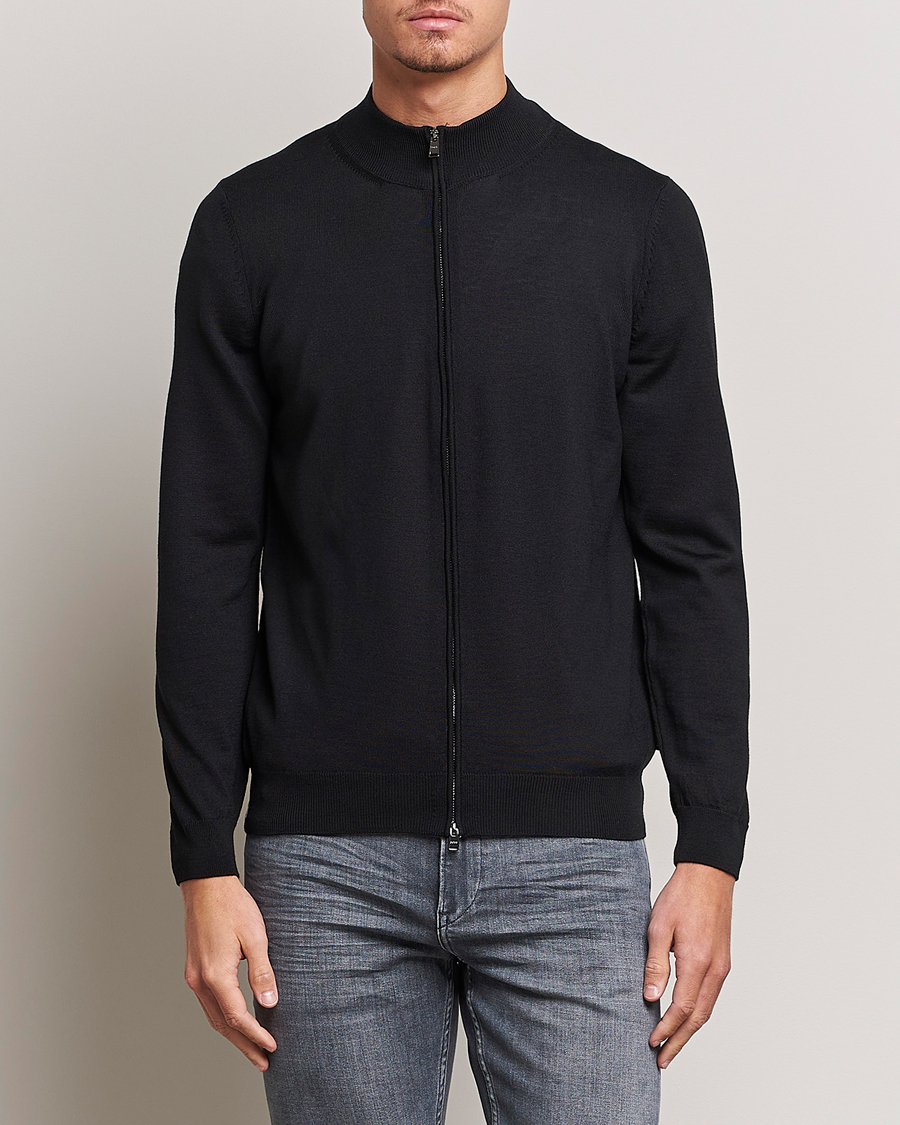 Homme |  | BOSS BLACK | Balonso Full-Zip Sweater Black
