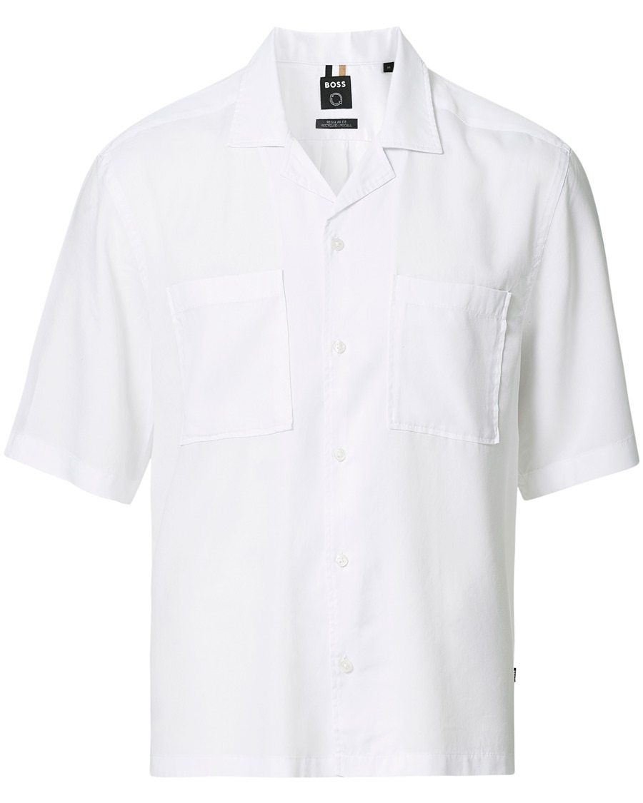 Homme | Chemises | BOSS BLACK | BOSS Lars Resort Collar Short Sleeve Shirt White