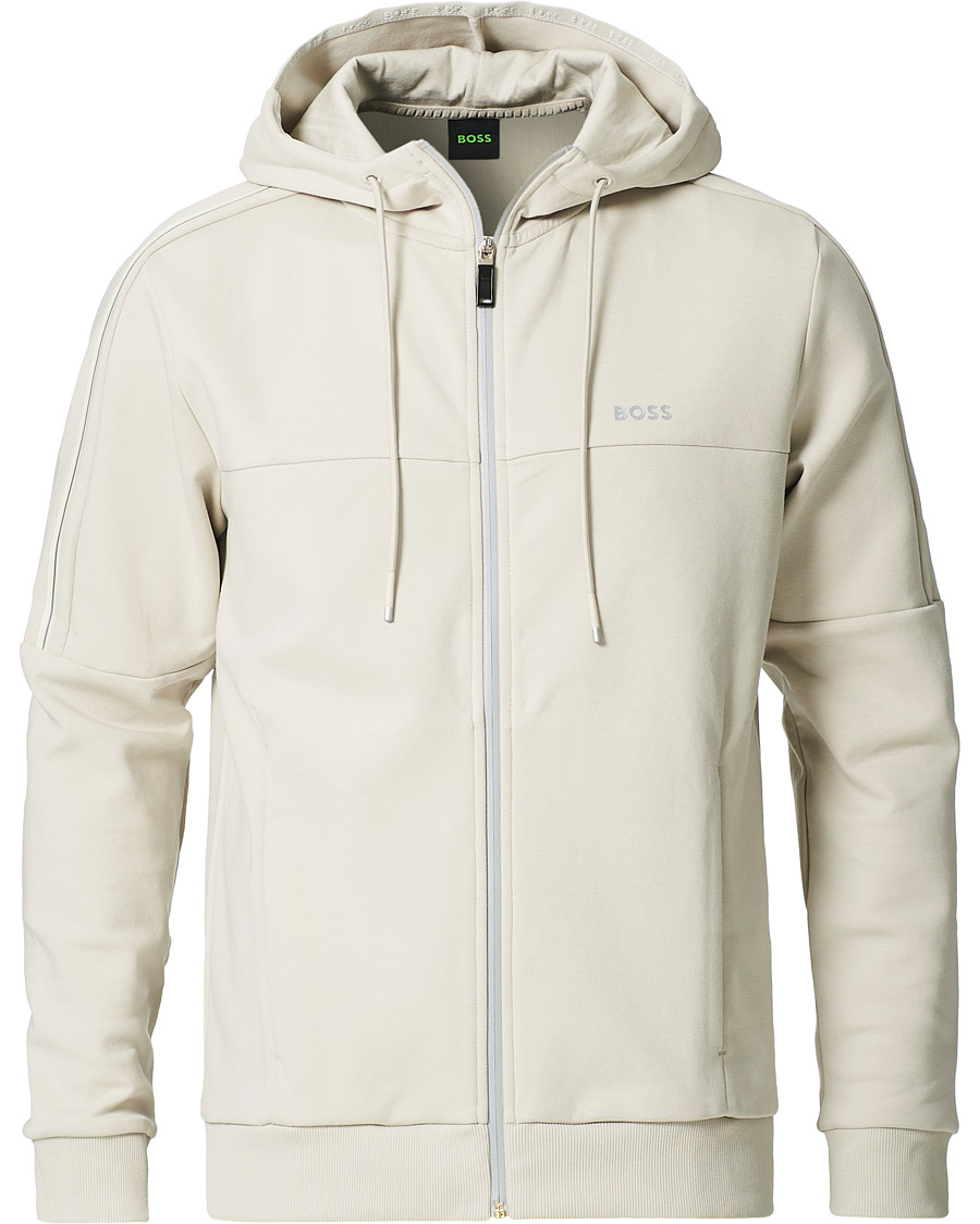Homme | Pulls Et Tricots | BOSS GREEN | BOSS Athleisure Saggy Full Zip Hoodie Light Beige