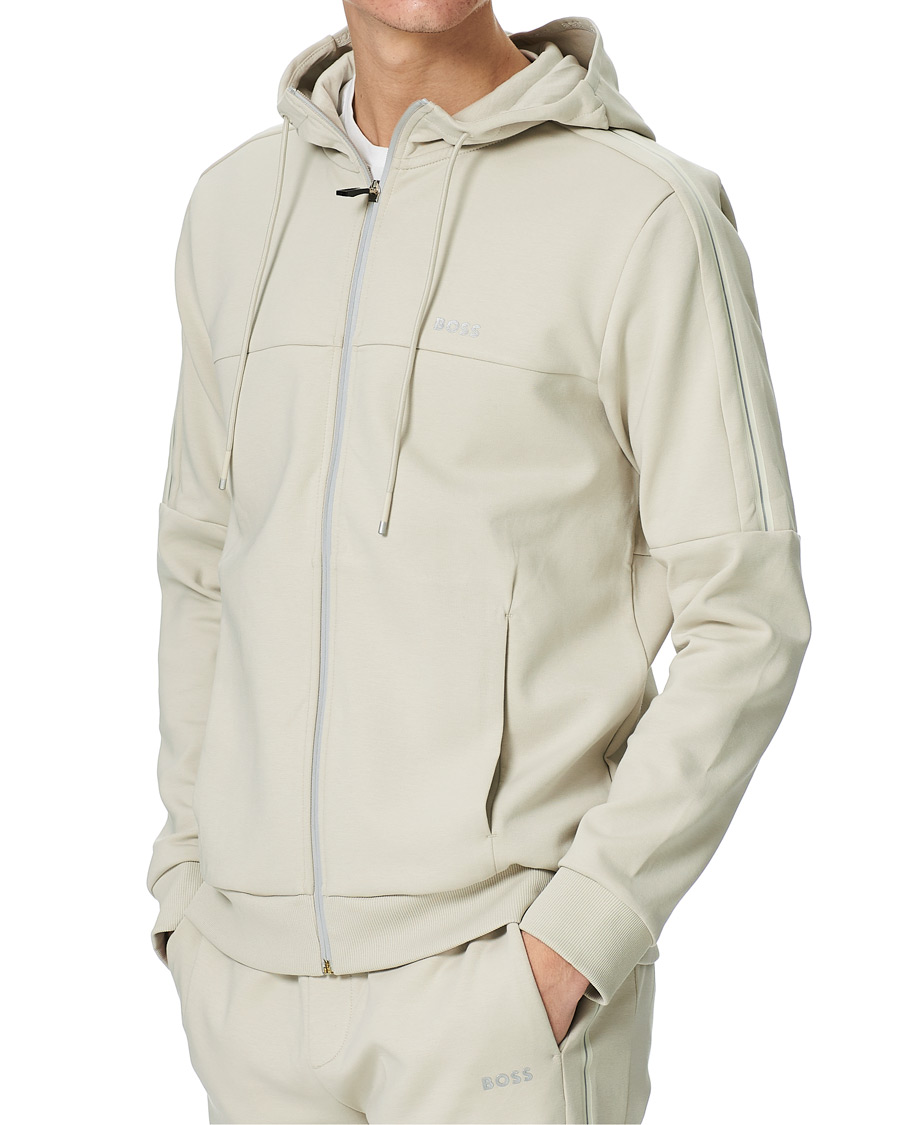 Homme | Pulls Et Tricots | BOSS GREEN | BOSS Athleisure Saggy Full Zip Hoodie Light Beige