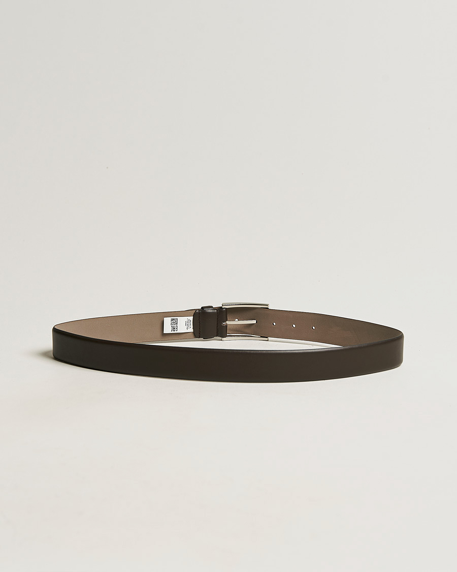 Homme | BOSS | BOSS BLACK | Barnabie Leather Belt 3,5 cm Dark Brown