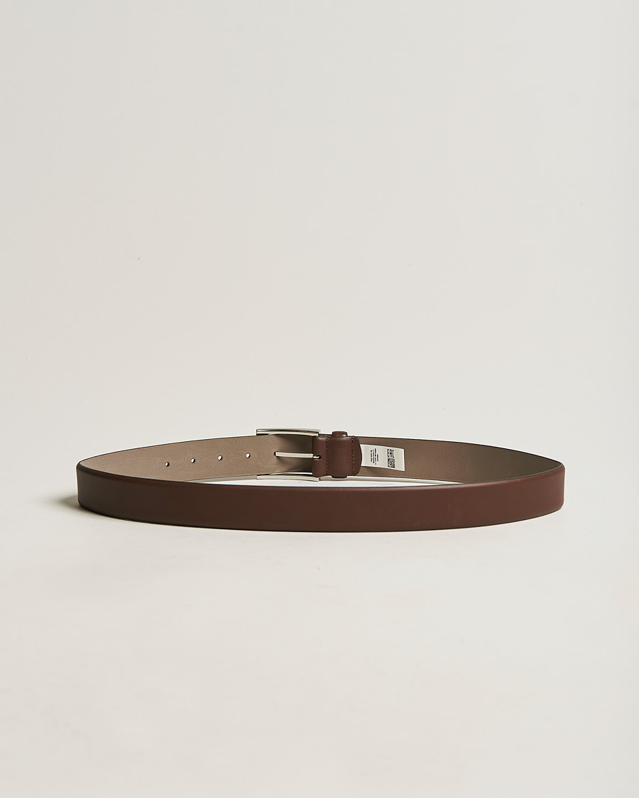 Homme | BOSS BLACK | BOSS BLACK | Barnabie Leather Belt 3,5 cm Medium Brown