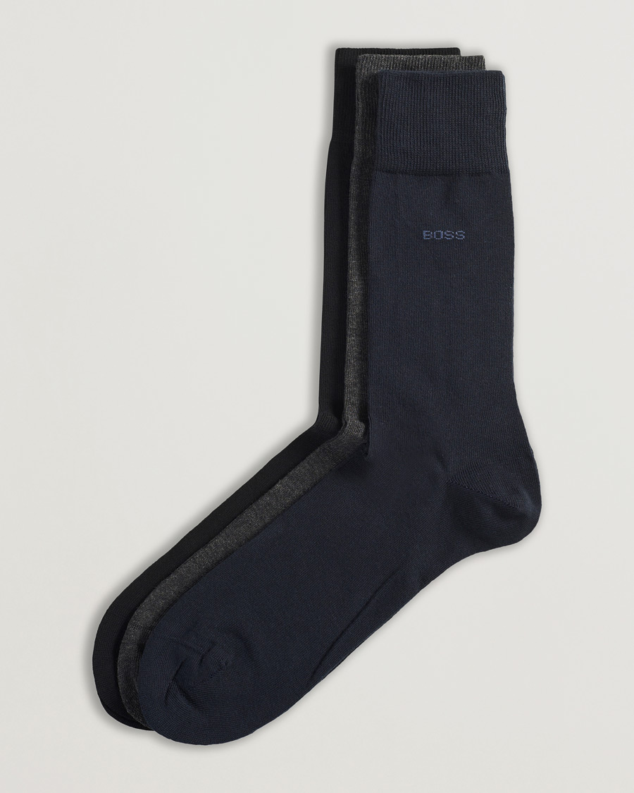 Homme | Sous-Vêtements Et Chaussettes | BOSS BLACK | 3-Pack RS Uni Socks Navy/Black/Grey