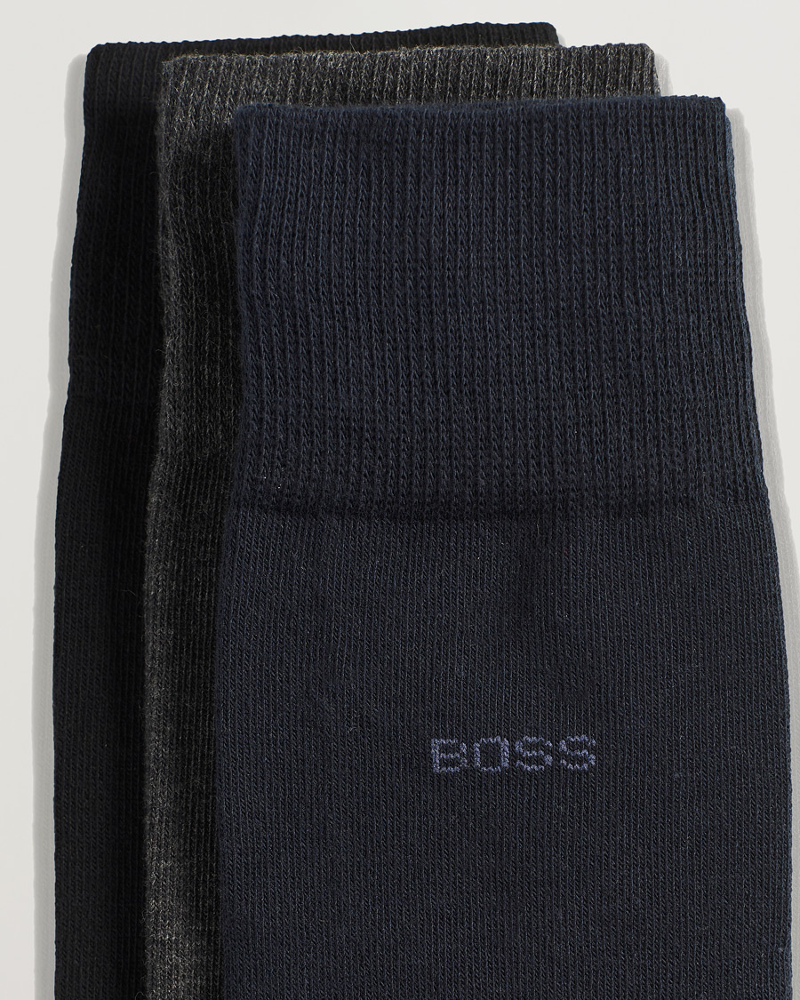 Homme | BOSS | BOSS BLACK | 3-Pack RS Uni Socks Navy/Black/Grey