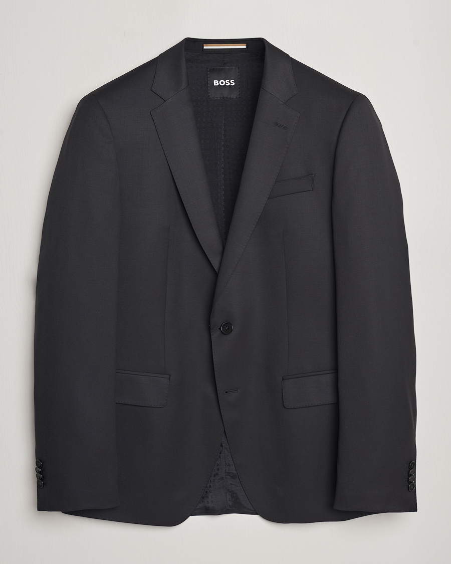 Homme | Blazers | BOSS BLACK | Huge Slim Fit Wool Blazer Black