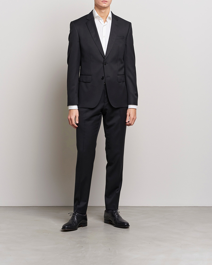 Homme | Blazers | BOSS BLACK | Huge Slim Fit Wool Blazer Black