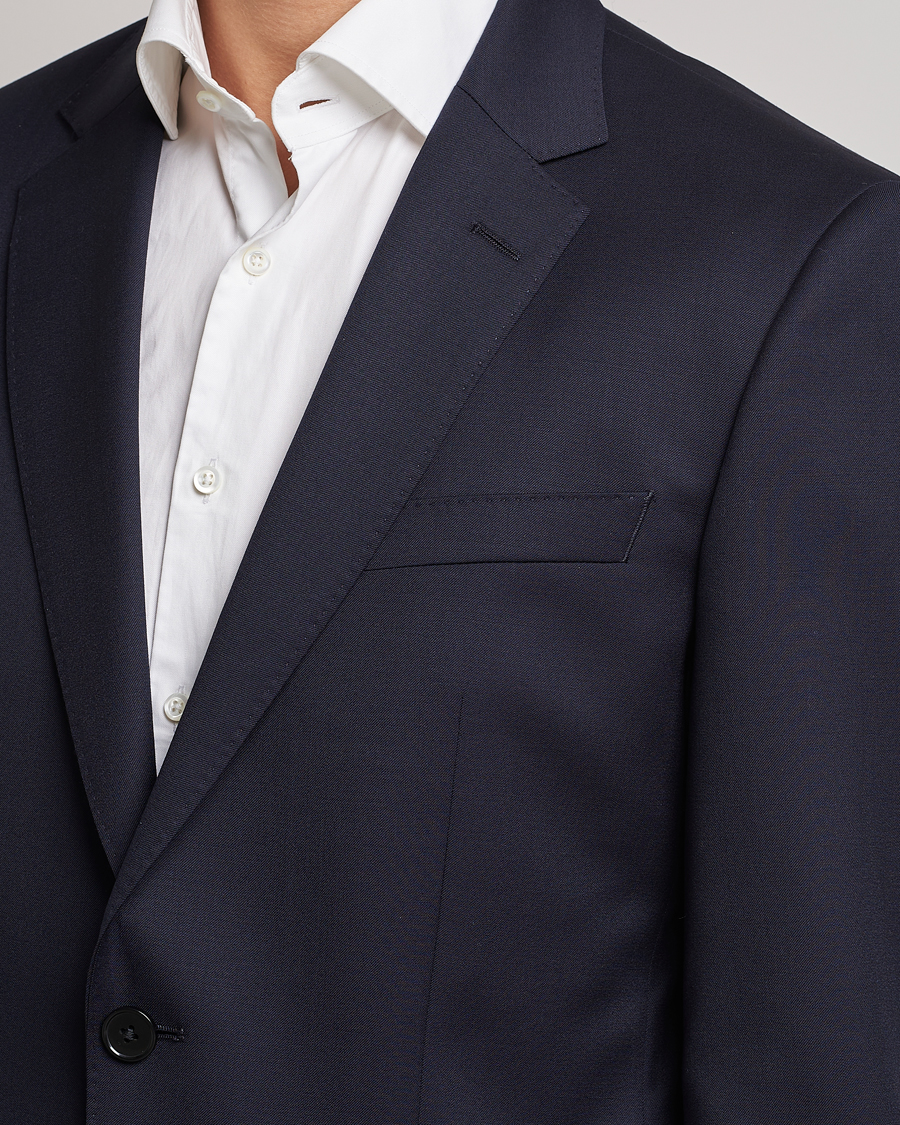 Homme | Blazers | BOSS BLACK | Huge Slim Fit Wool Blazer Dark Blue