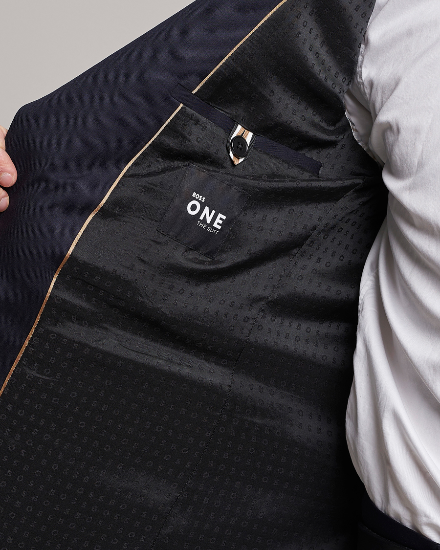 Homme | Blazers | BOSS BLACK | Huge Slim Fit Wool Blazer Dark Blue