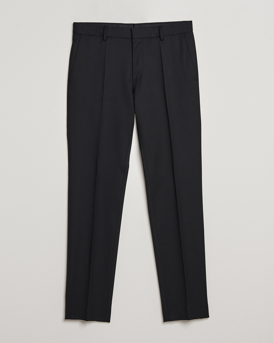 Homme | Pantalons | BOSS BLACK | Genius Slim Fit Wool Trousers Black