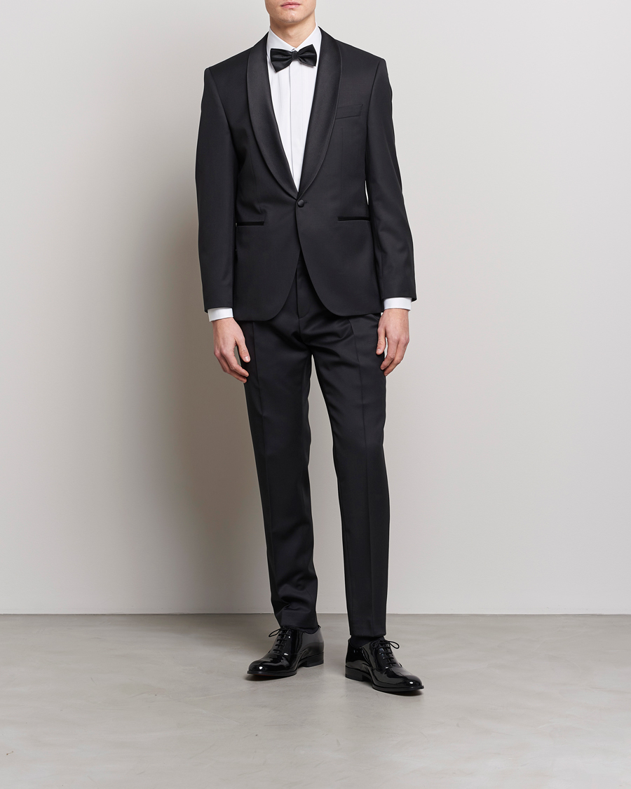 Homme | Pantalons | BOSS BLACK | Genius Slim Fit Wool Trousers Black