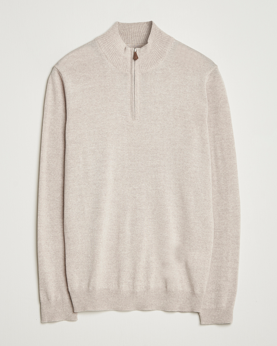 Homme | Pulls Et Tricots | Stenströms | Merino Half-Zip Beige