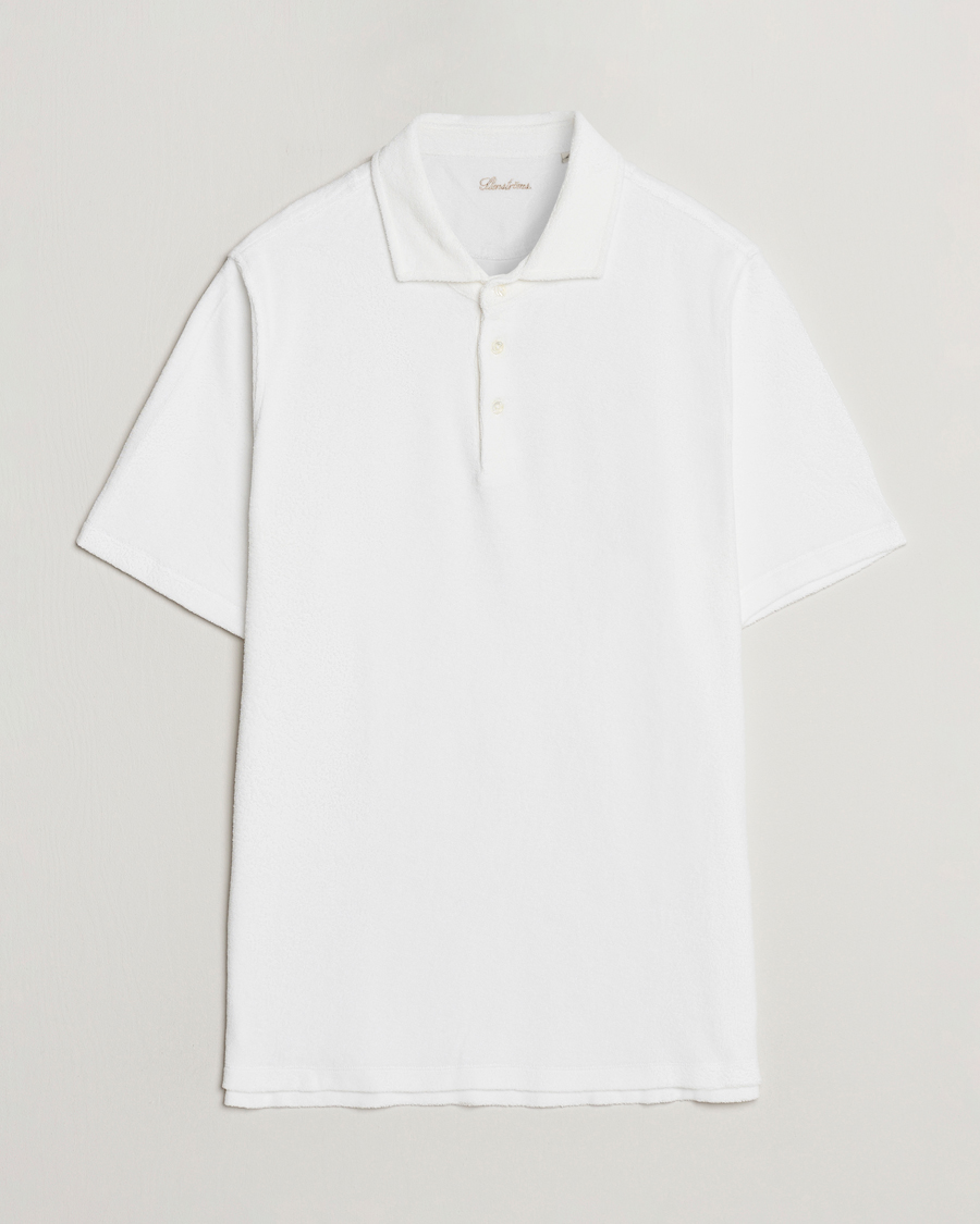 Homme | Polos | Stenströms | Terry Cotton Poloshirt White