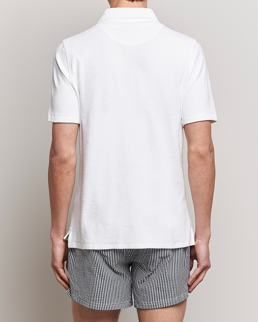Homme | Polos | Stenströms | Terry Cotton Poloshirt White