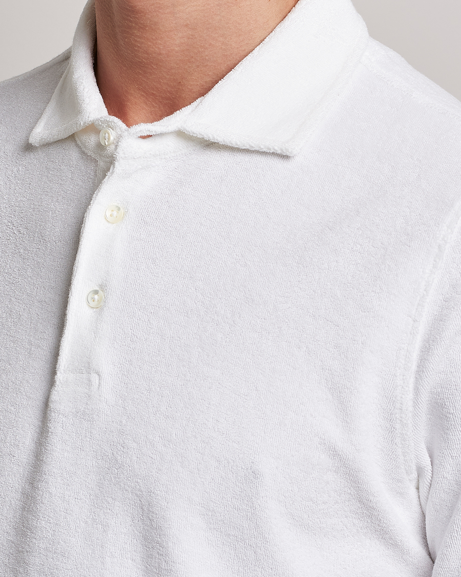 Homme | Polos | Stenströms | Terry Cotton Poloshirt White