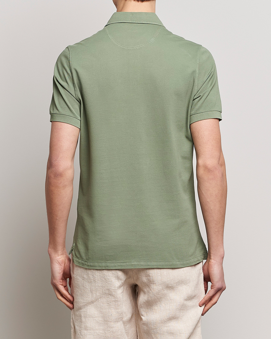 Homme | Polos | Stenströms | Pigment Dyed Cotton Polo Shirt Green