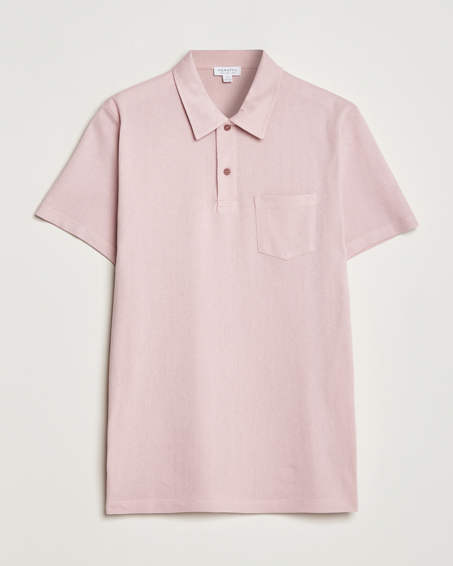 Homme | Polos | Sunspel | Riviera Polo Shirt Shell Pink