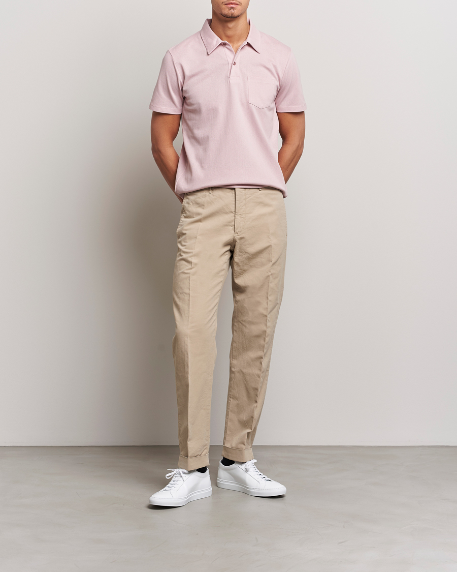 Homme | Polos | Sunspel | Riviera Polo Shirt Shell Pink