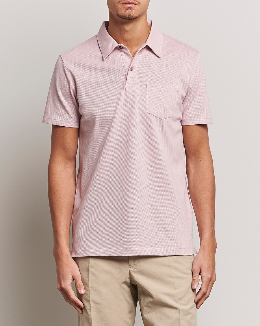 Homme | Polos | Sunspel | Riviera Polo Shirt Shell Pink