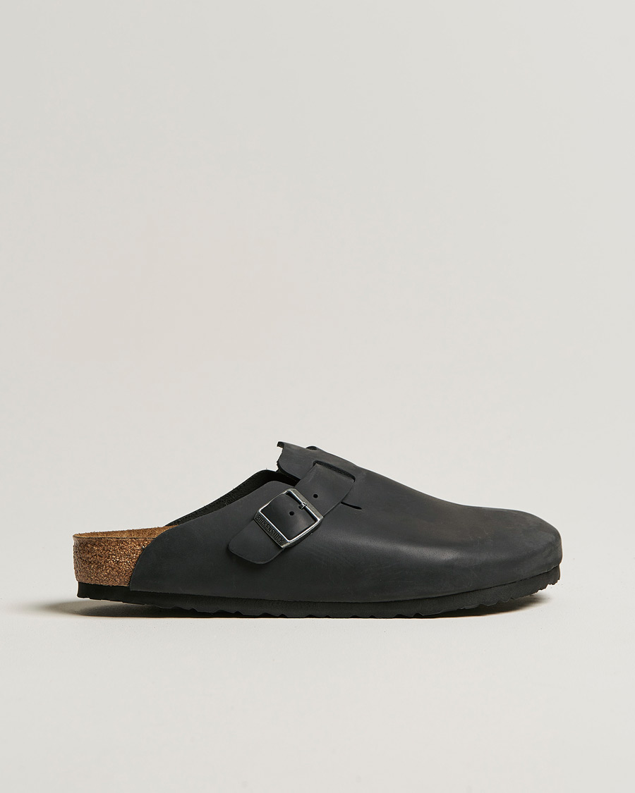 Homme | Sandales Et Mules | BIRKENSTOCK | Boston Classic Footbed Black Oiled Leather