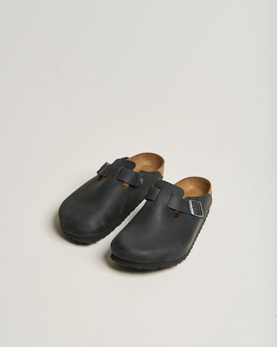 Homme | Sandales Et Mules | BIRKENSTOCK | Boston Classic Footbed Black Oiled Leather