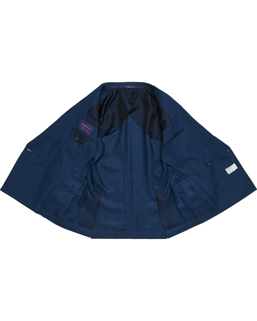 Homme | Blazers | Ralph Lauren Purple Label | Double Breasted Linen Blazer Medium Blue