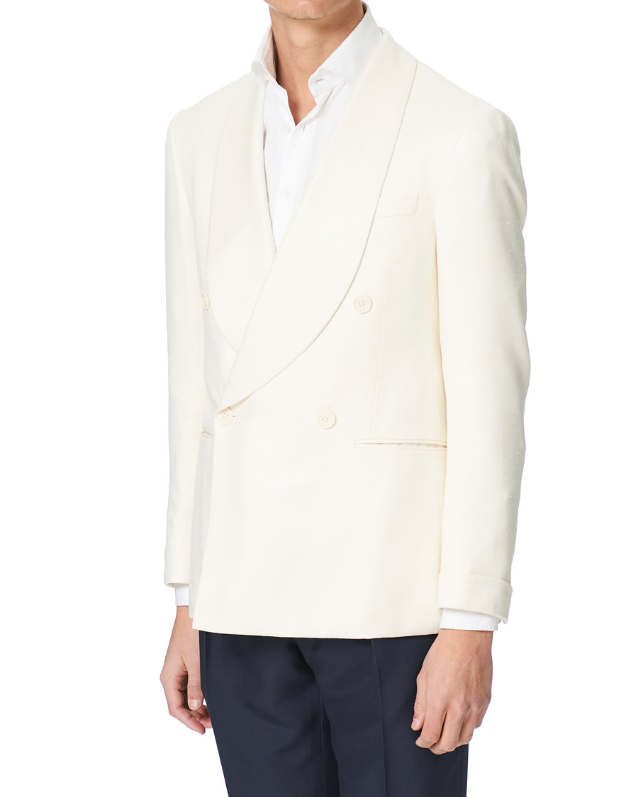 Homme | Blazers | Ralph Lauren Purple Label | Double Breasted Mulberry Silk Blazer Cream
