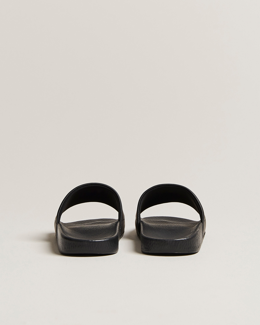 Homme | Polo Ralph Lauren Leather Logo Slides Black | Polo Ralph Lauren | Leather Logo Slides Black