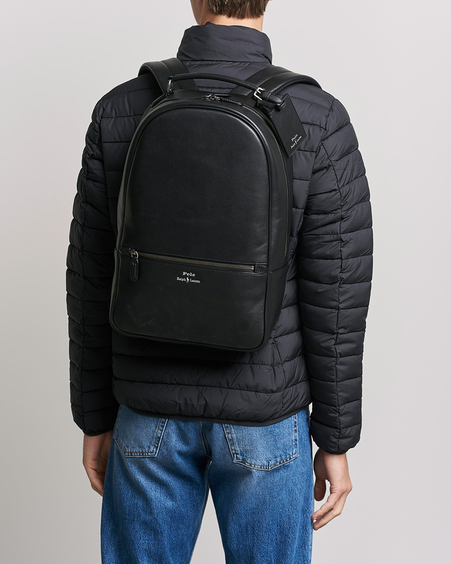 Homme | Polo Ralph Lauren Leather Backpack Black | Polo Ralph Lauren | Leather Backpack Black