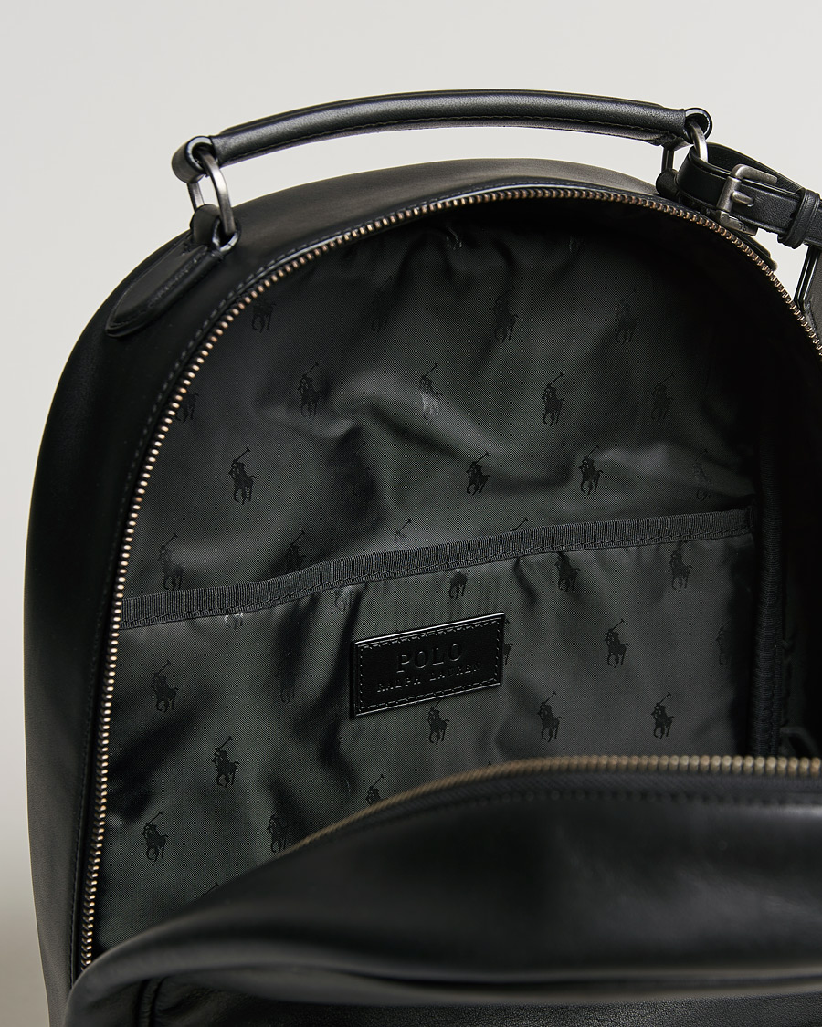Homme | Polo Ralph Lauren Leather Backpack Black | Polo Ralph Lauren | Leather Backpack Black