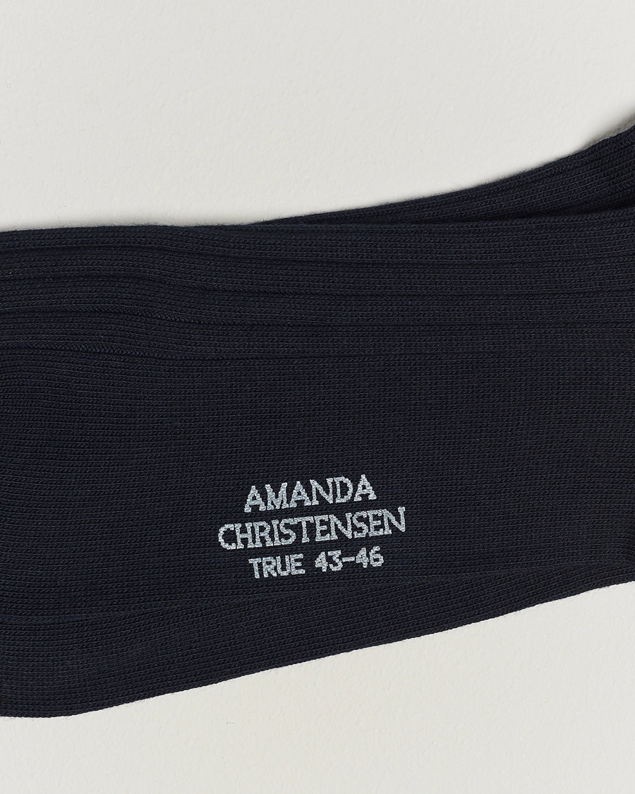 Homme | Amanda Christensen | Amanda Christensen | 3-Pack True Cotton Ribbed Socks Dark Navy