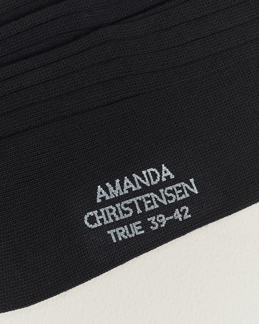 Homme |  | Amanda Christensen | 3-Pack True Cotton Ribbed Socks Black