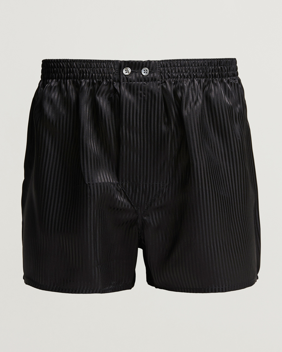 Homme | Sous-Vêtements Et Chaussettes | Derek Rose | Classic Fit Silk Boxer Shorts Black