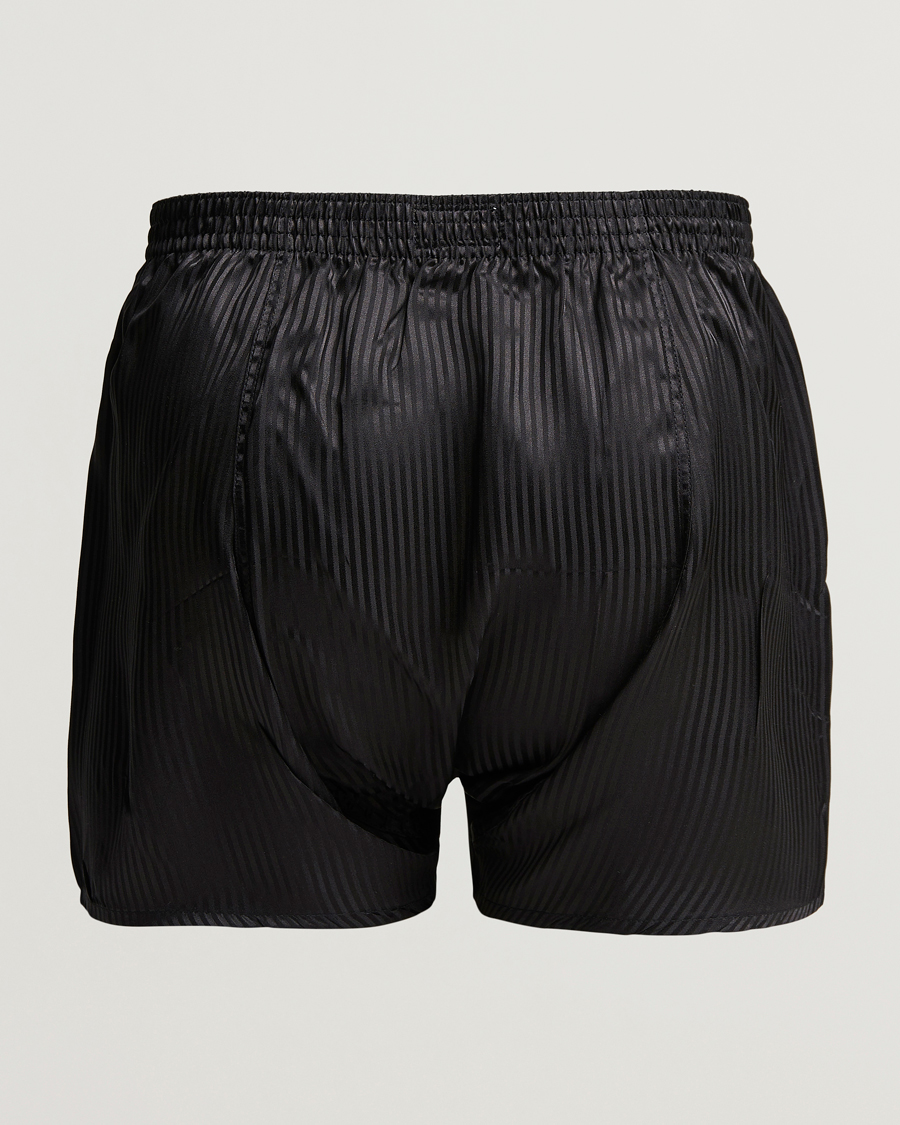 Homme | Sous-Vêtements Et Chaussettes | Derek Rose | Classic Fit Silk Boxer Shorts Black