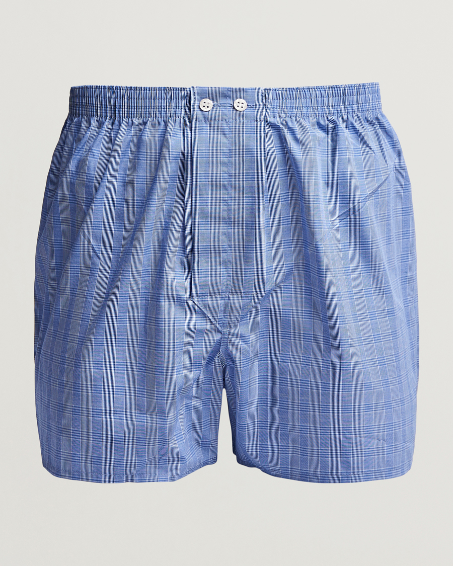 Homme | Sous-Vêtements Et Chaussettes | Derek Rose | Classic Fit Cotton Boxer Shorts Blue