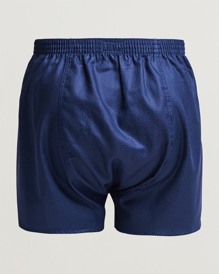 Homme | Vêtements | Derek Rose | Classic Fit Woven Cotton Boxer Shorts Navy