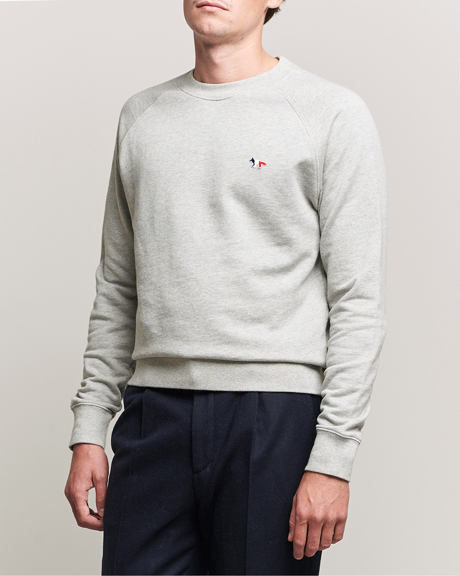 Homme | Pulls Et Tricots | Maison Kitsuné | Tricolor Fox Sweatshirt Grey Melange