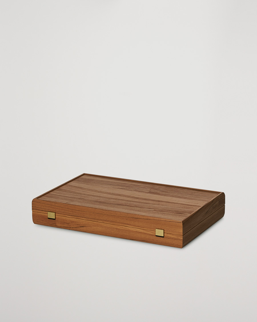 Homme | Cadeaux | Manopoulos | Wooden Leatherette Backgammon Set Beige