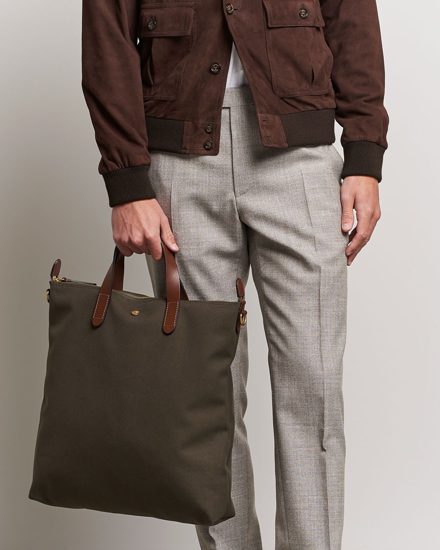 Homme | Tote bags | Mismo | M/S Canvas Shopper Army/Cuoio
