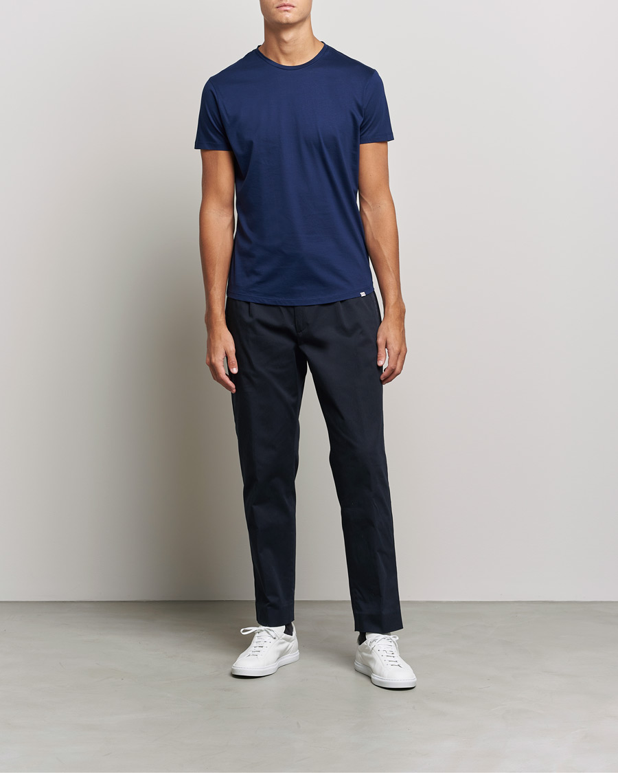 Homme | T-shirts | Orlebar Brown | OB Crew Neck Mercerised Cotton Tee Navy