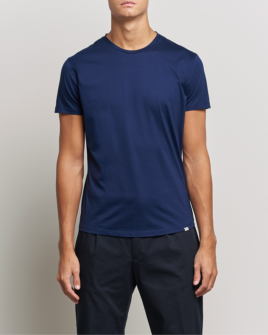 Homme | T-shirts | Orlebar Brown | OB Crew Neck Mercerised Cotton Tee Navy
