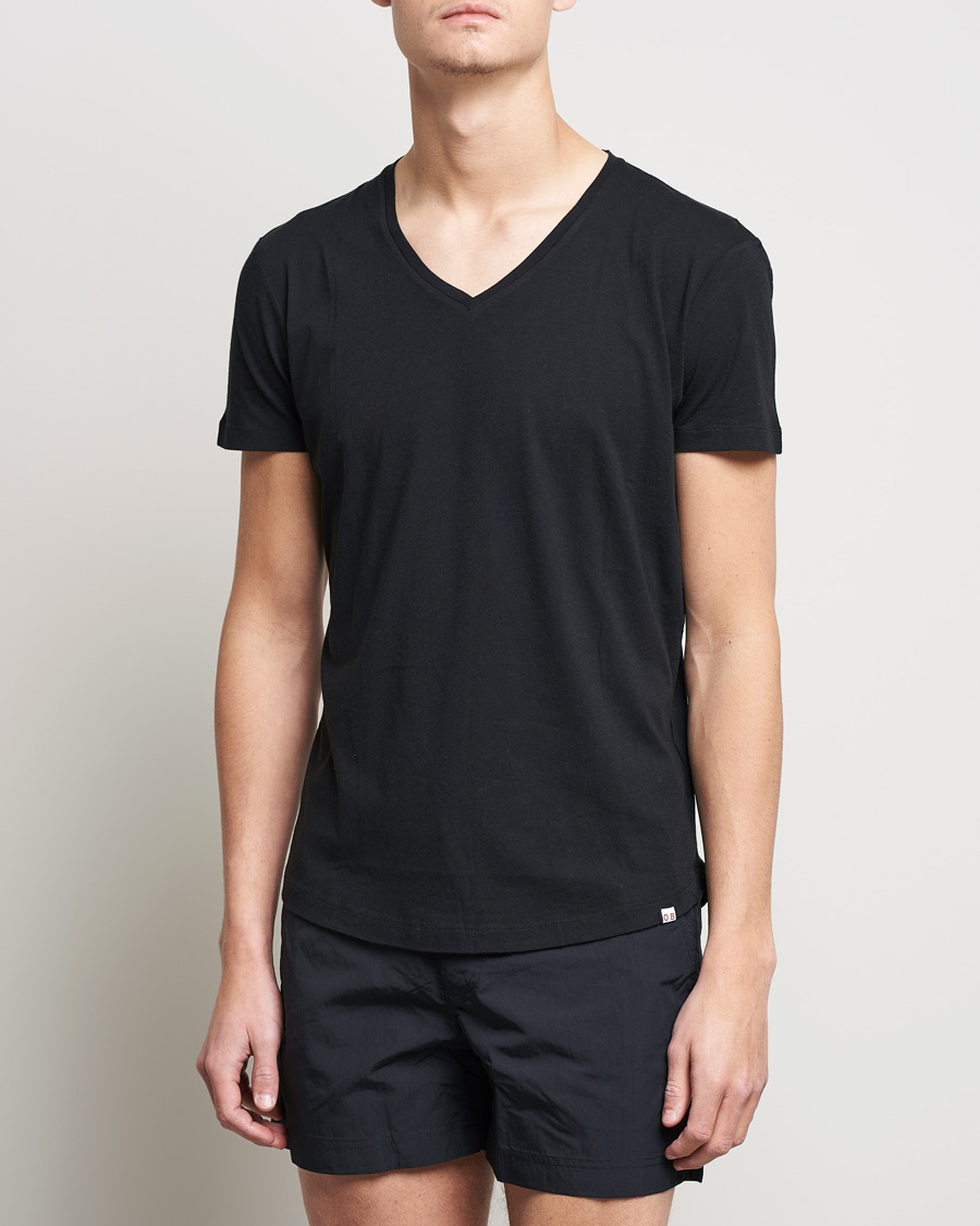 Homme | T-Shirts Noirs | Orlebar Brown | OB V-Neck Tee Black