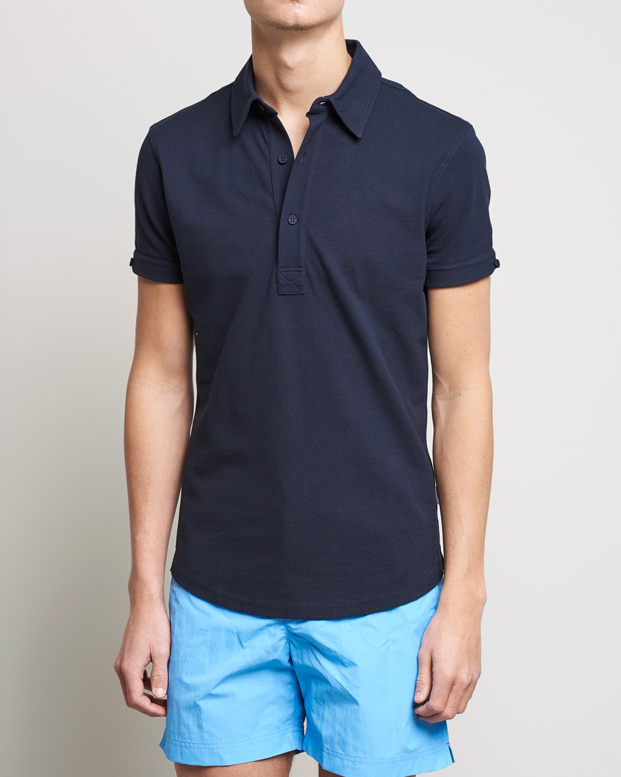 Homme | Polos À Manches Courtes | Orlebar Brown | Sebastian Tailored Cotton Polo Navy