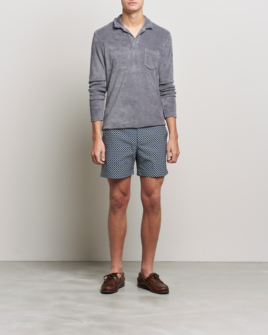 Homme | Pulls Et Tricots | Orlebar Brown | Terry Long Sleeve Polo Granite