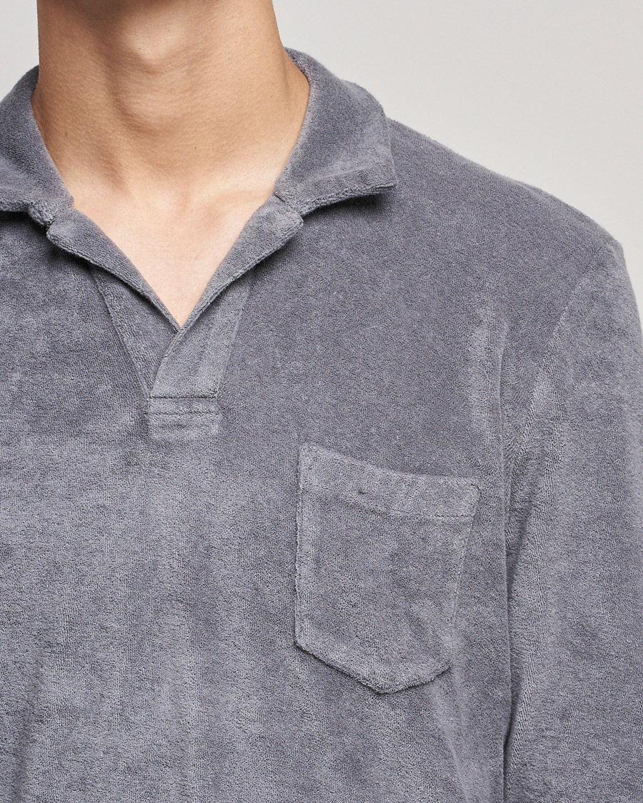 Homme | Pulls Et Tricots | Orlebar Brown | Terry Long Sleeve Polo Granite