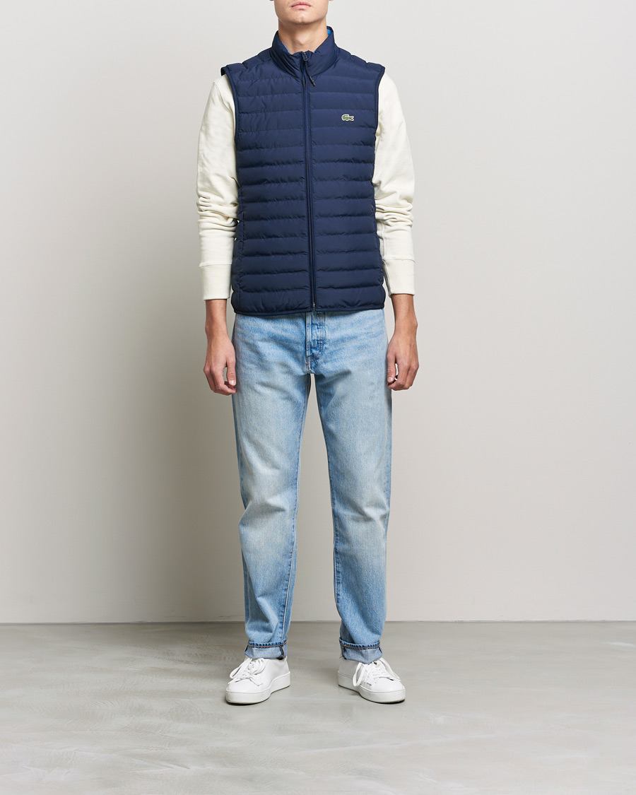 Homme | Gilets | Lacoste | Lightweight Water-Resistant Quilted Zip Vest Navy Blue