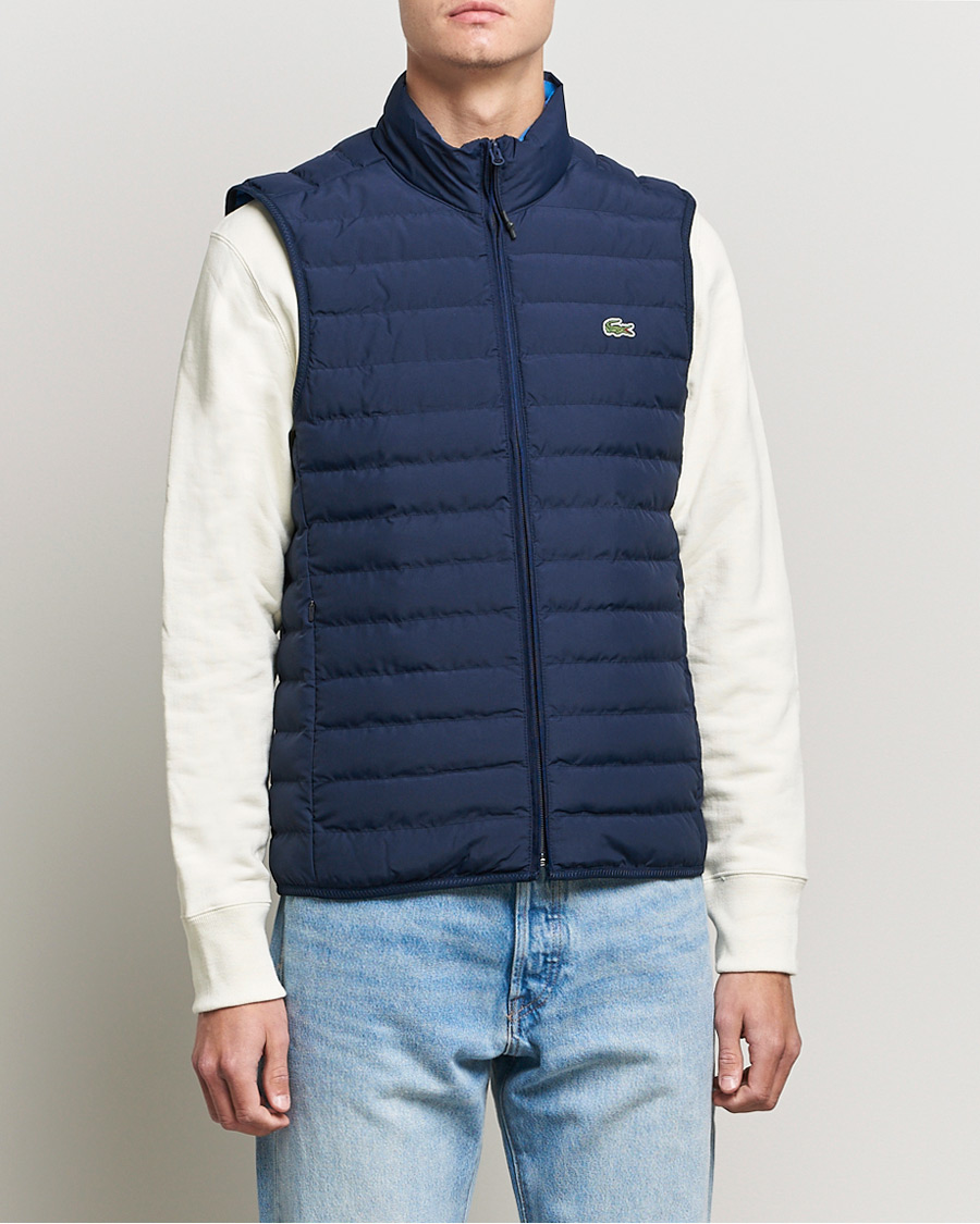 Homme | Gilets | Lacoste | Lightweight Water-Resistant Quilted Zip Vest Navy Blue