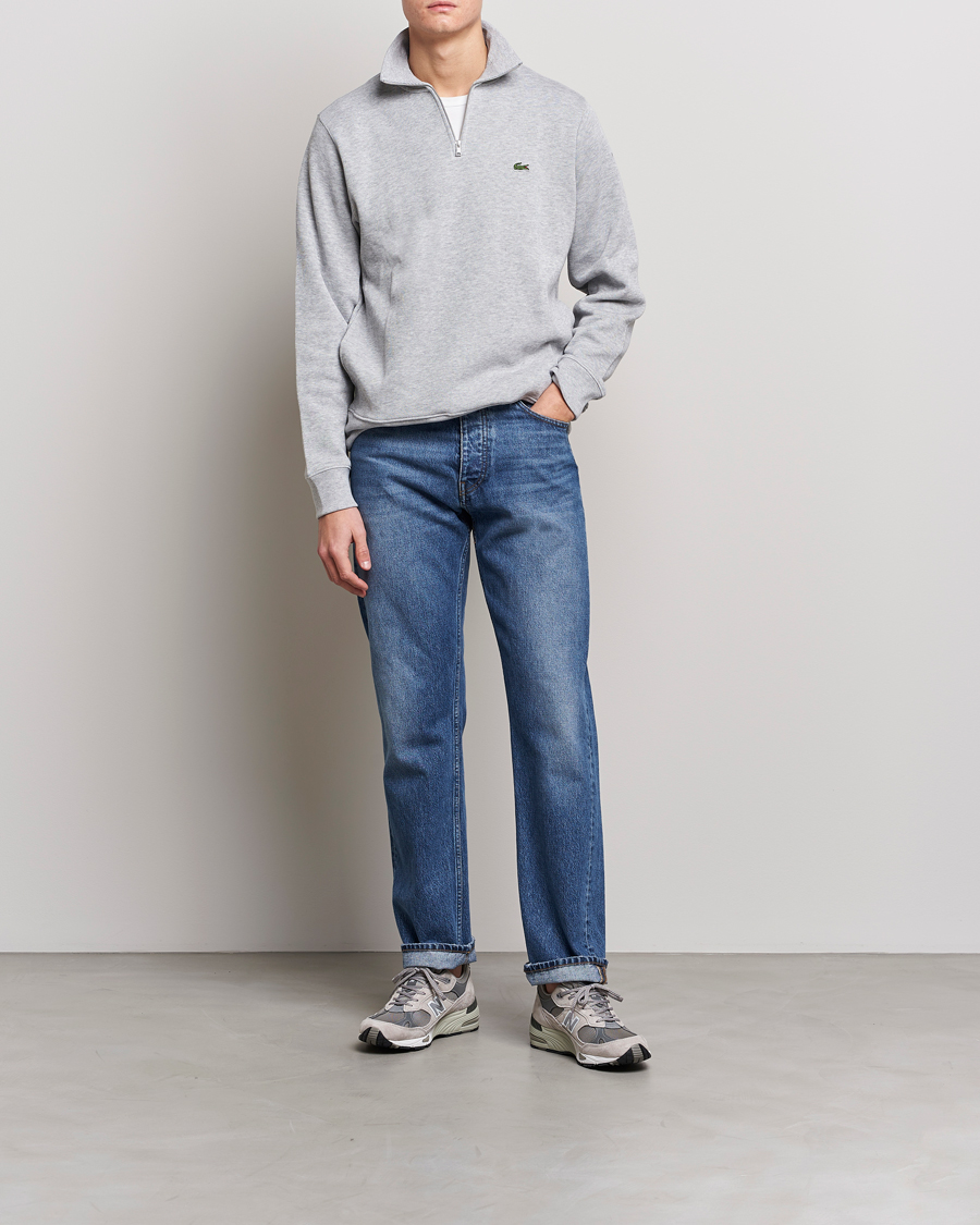 Homme | Pulls Et Tricots | Lacoste | Rib Interlock Half Zip Silver Chine