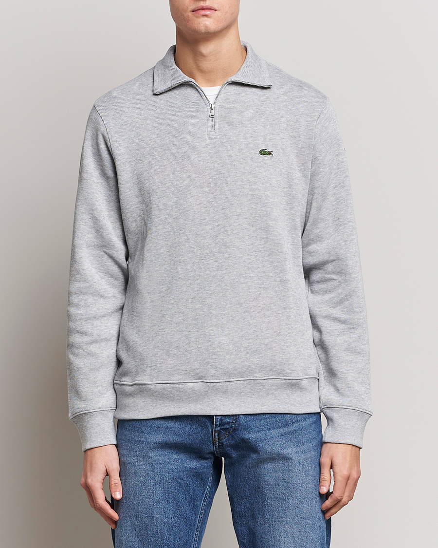 Homme | Pulls Et Tricots | Lacoste | Rib Interlock Half Zip Silver Chine