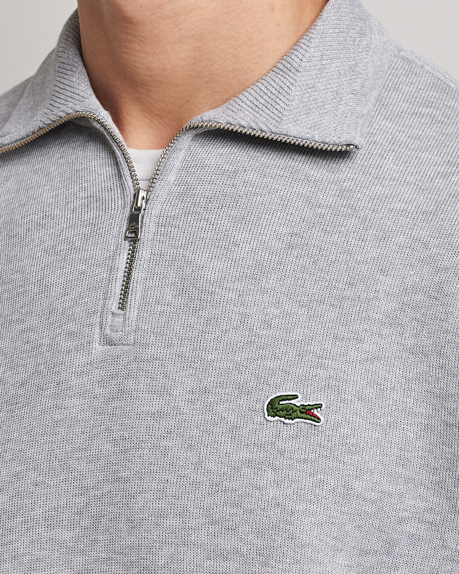 Homme | Pulls Et Tricots | Lacoste | Rib Interlock Half Zip Silver Chine