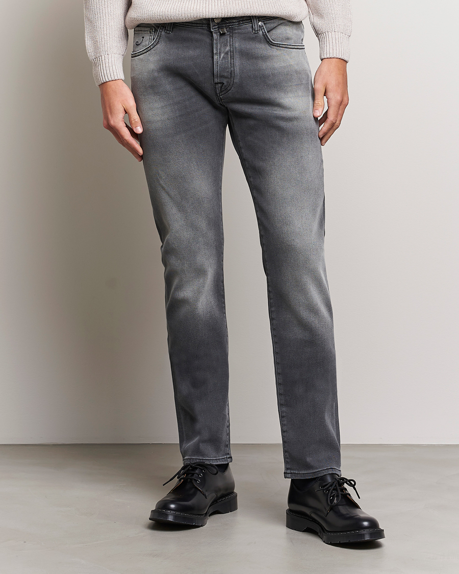 Homme | Jeans Gris | Jacob Cohën | Nick 622 Slim Fit Stretch Jeans Black Medium Wash